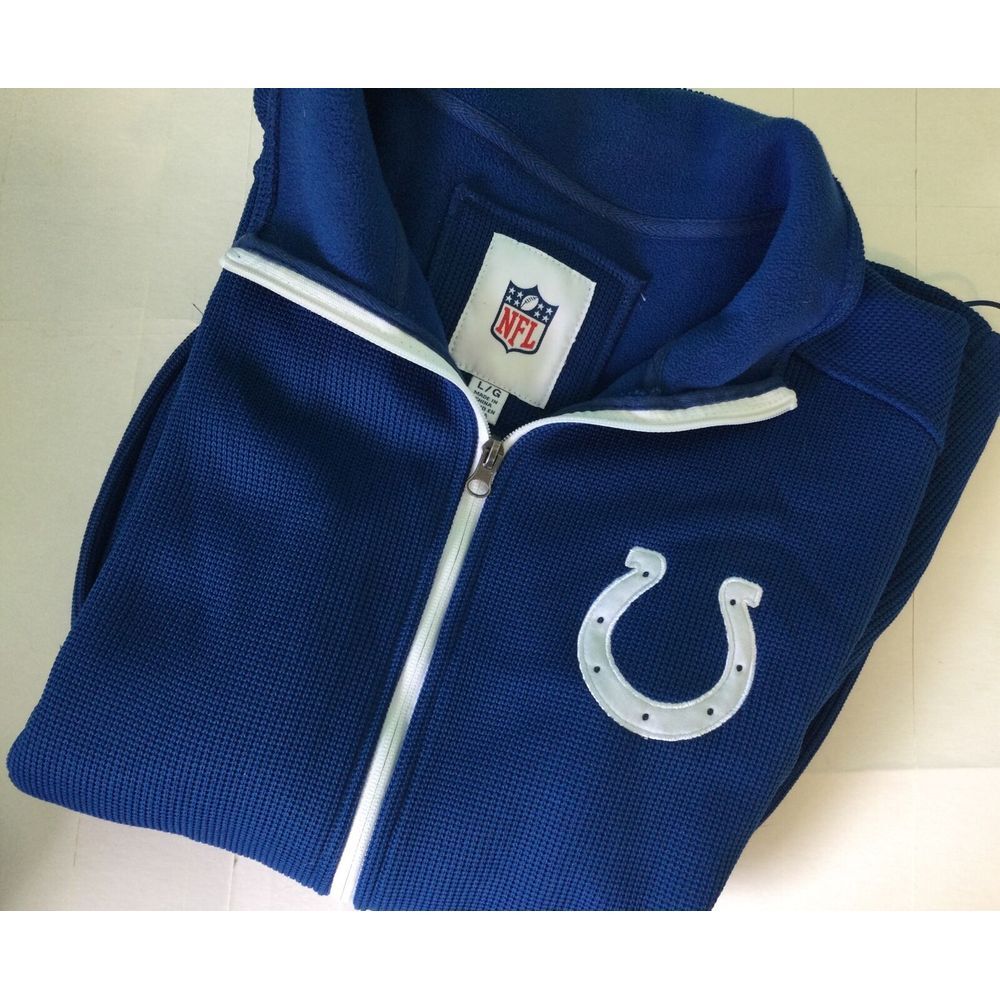 NFL Indianapolis Colt's Blue‎ Mid Weight Jacket Size Large Fleece Lining